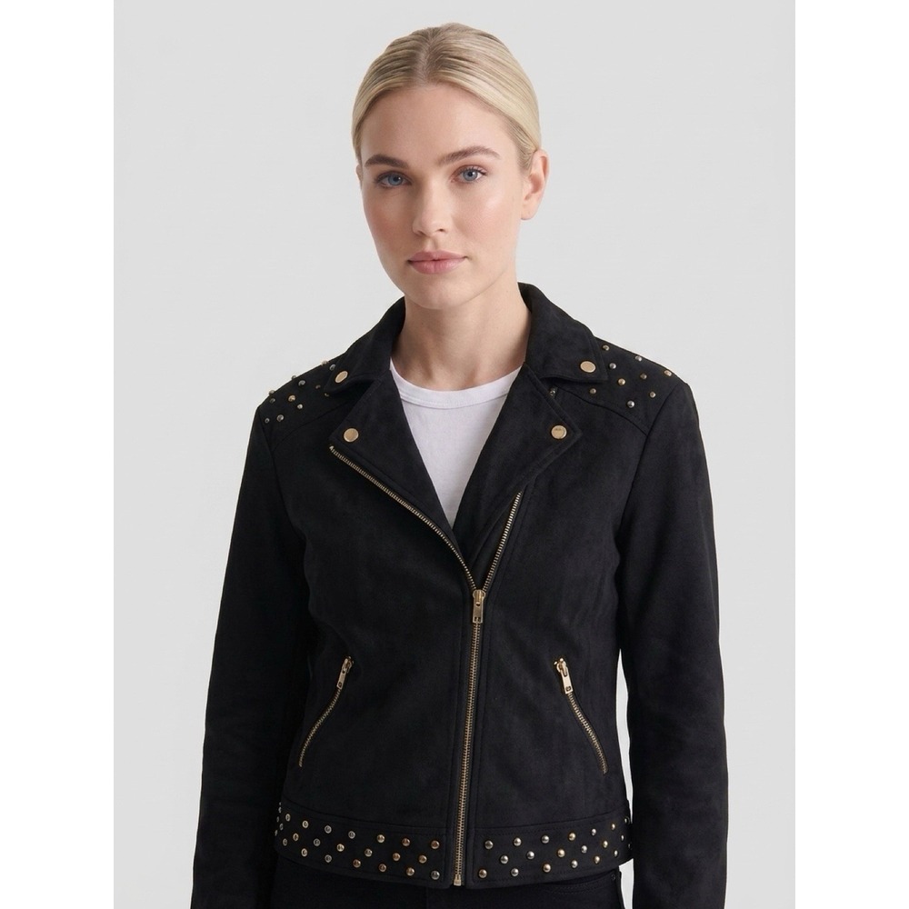 (b44/15)Velour, By Egreis black jacket , with stud Detailing Size Xl
